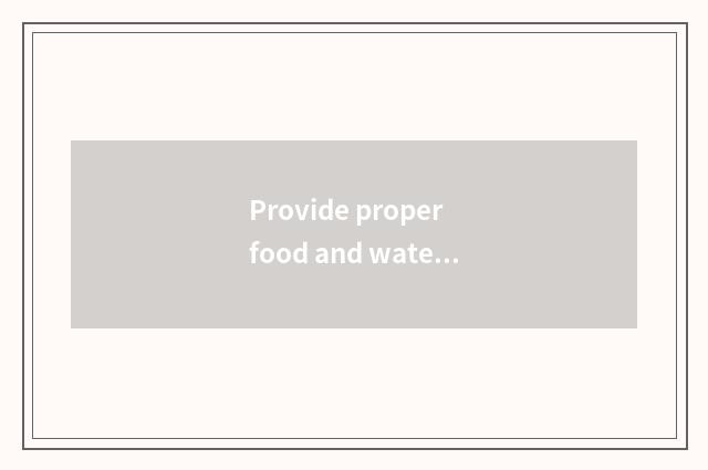 Provide proper food and water
