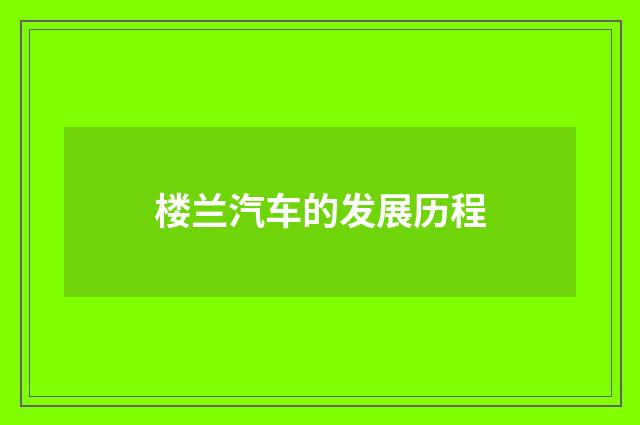 楼兰汽车的发展历程