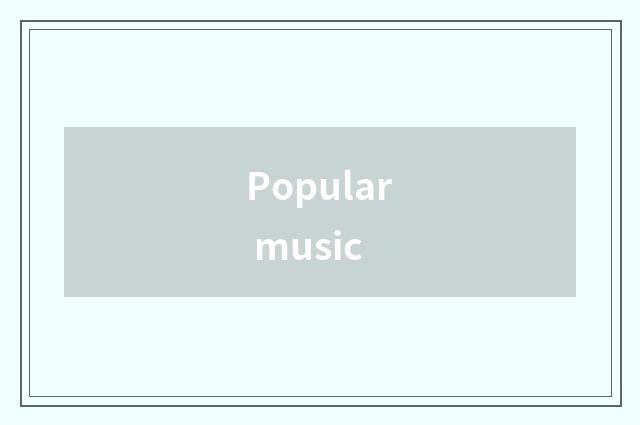 Popular music