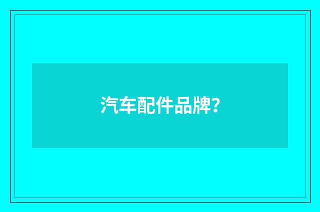 汽车配件品牌？