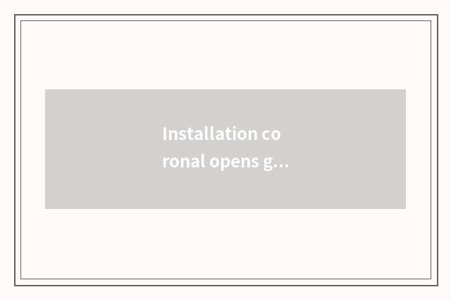 Installation coronal opens game hall