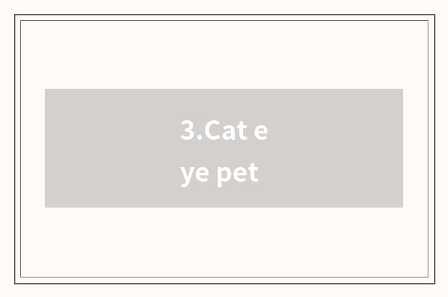 3.Cat eye pet