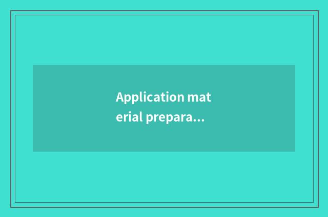 Application material preparation