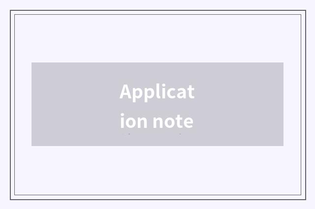 Application note