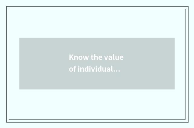 Know the value of individual privacy