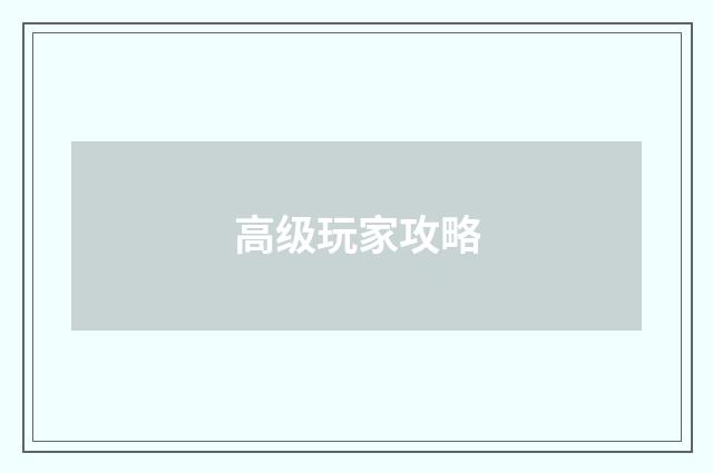 高级玩家攻略