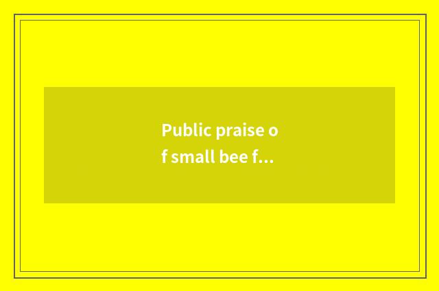 Public praise of small bee finance and economics