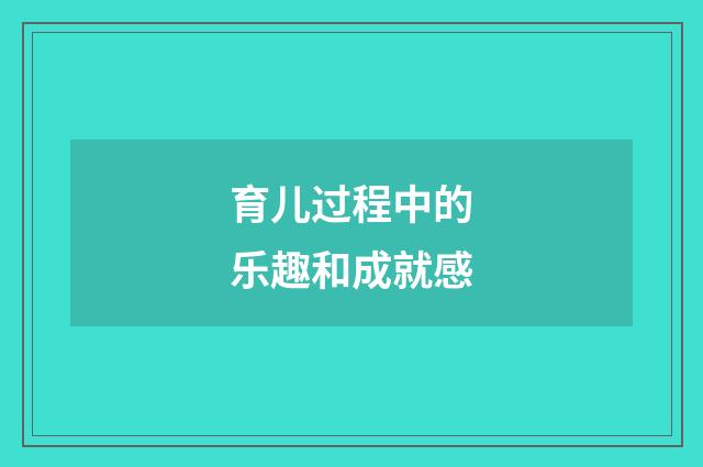 育儿过程中的乐趣和成就感