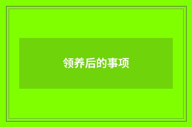 领养后的事项