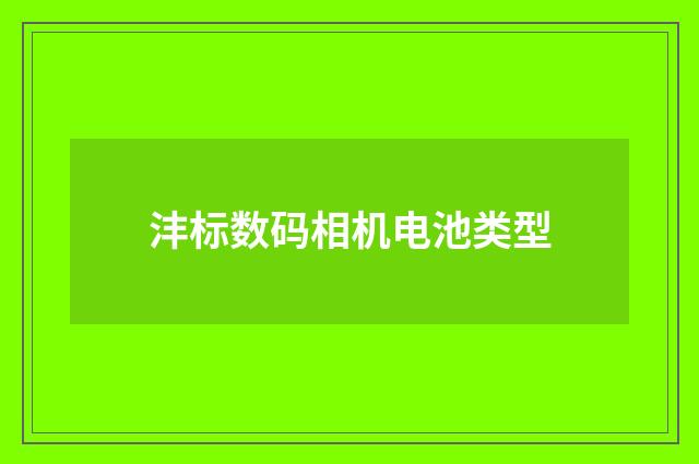 沣标数码相机电池类型