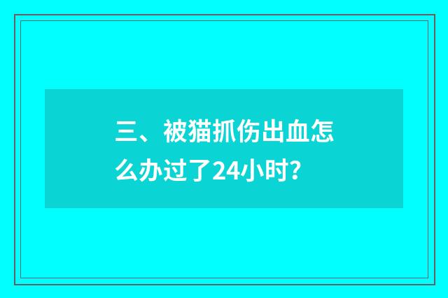 三、被猫抓伤出血怎么办过了24小时？
