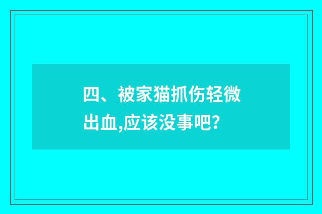 四、被家猫抓伤轻微出血,应该没事吧？