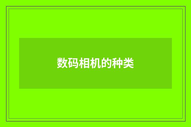 数码相机的种类