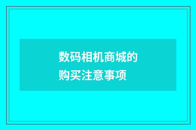 数码相机商城的购买注意事项