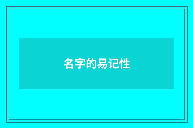 名字的易记性