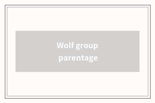 Wolf group parentage
