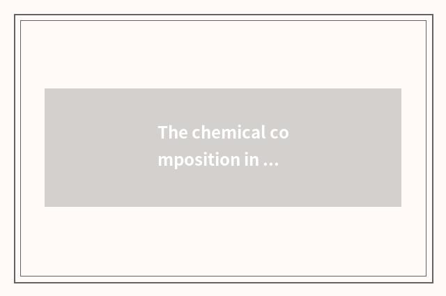 The chemical composition in medicines and chemical reagents
