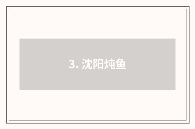 3. 沈阳炖鱼