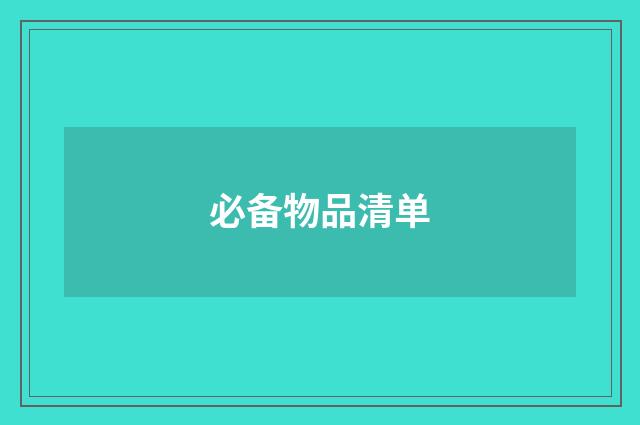 必备物品清单
