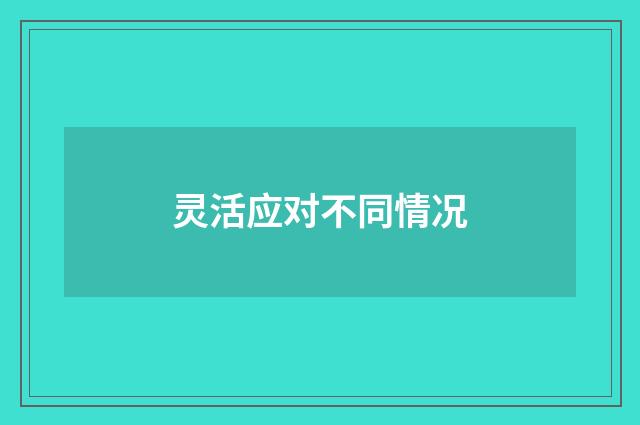 灵活应对不同情况