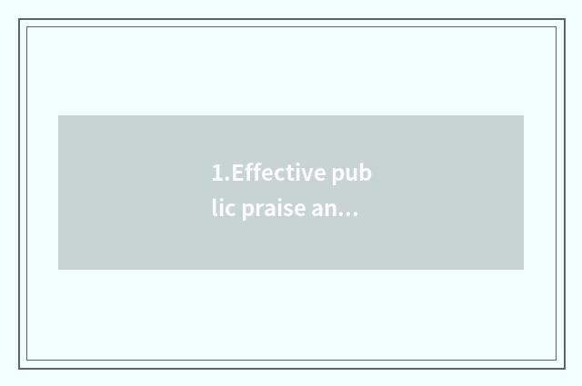 1.Effective public praise and client are evaluated