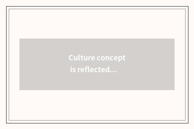 Culture concept is reflected mediumly in practice