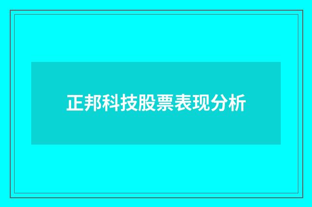 正邦科技股票表现分析