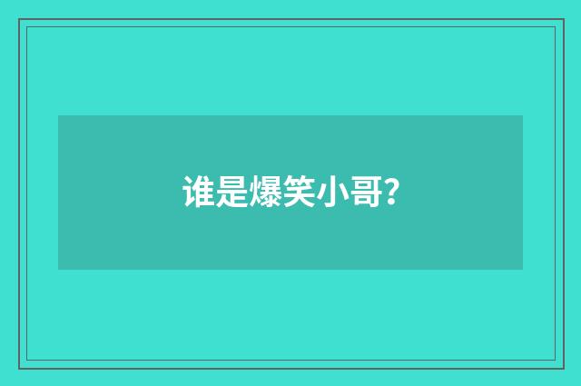 谁是爆笑小哥？