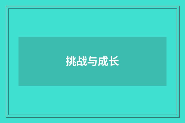 挑战与成长