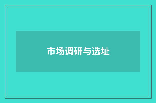 市场调研与选址