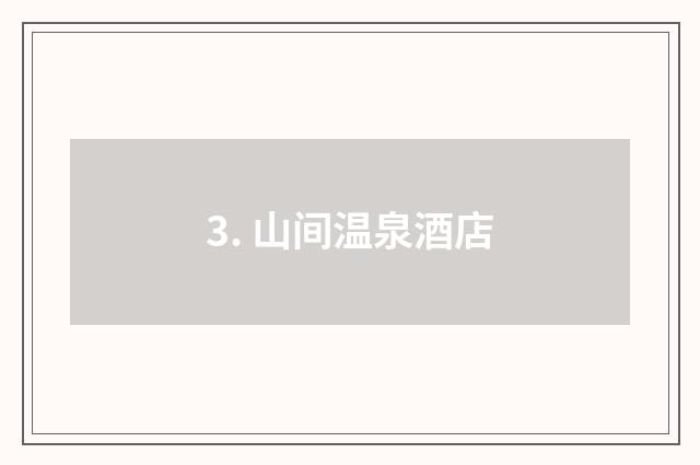 3. 山间温泉酒店