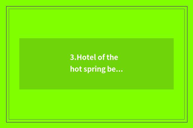 3.Hotel of the hot spring between hill