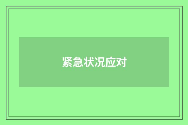 紧急状况应对