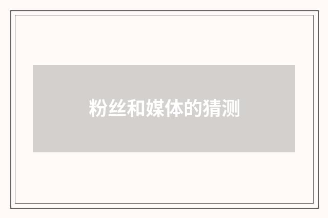 粉丝和媒体的猜测