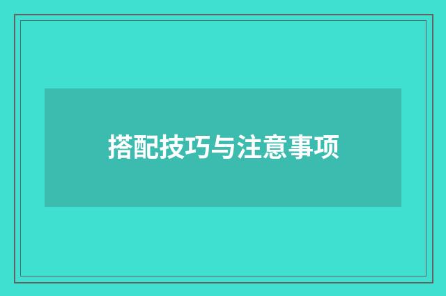 搭配技巧与注意事项