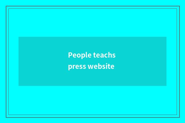 People teachs press website
