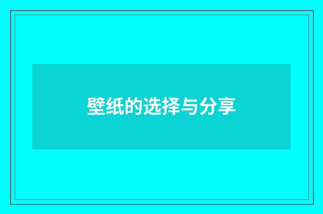 壁纸的选择与分享
