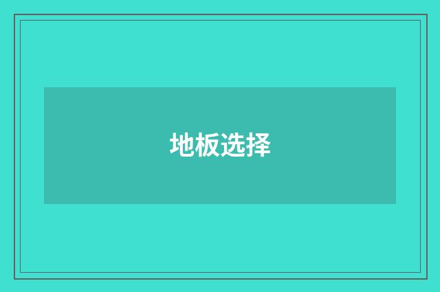 地板选择