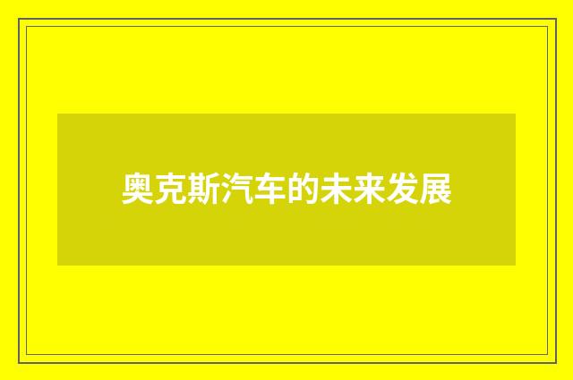 奥克斯汽车的未来发展