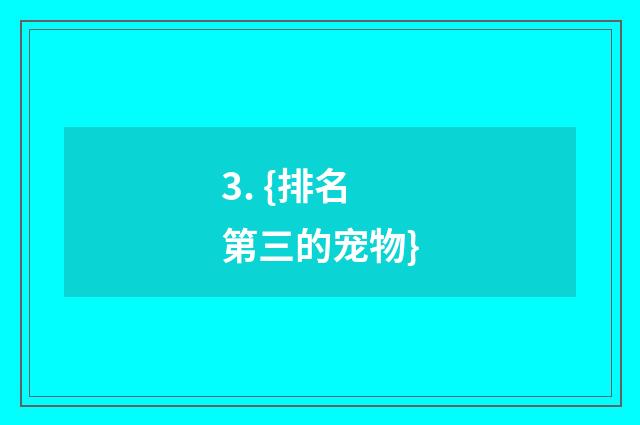 3. {排名第三的宠物}
