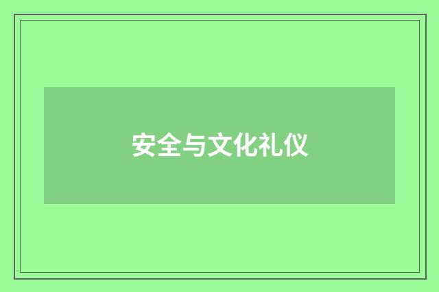 安全与文化礼仪