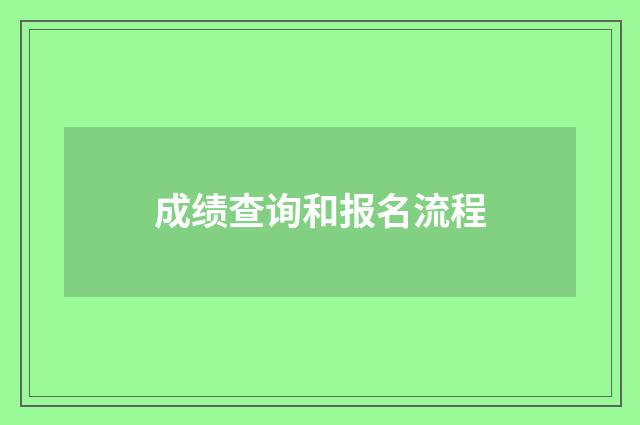 成绩查询和报名流程