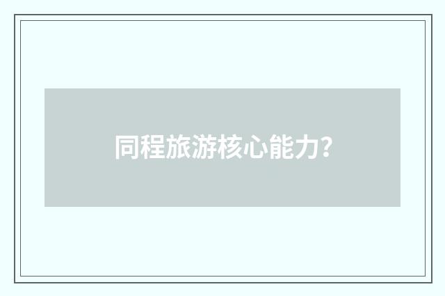 同程旅游核心能力？