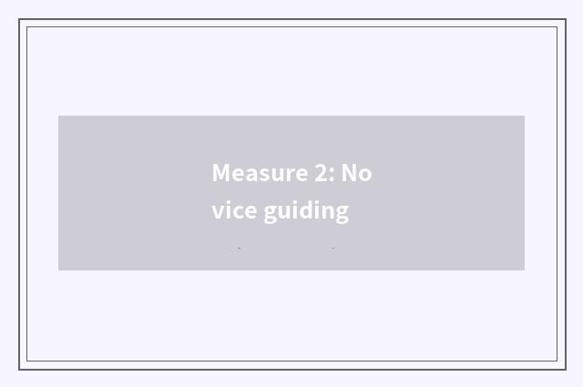 Measure 2: Novice guiding