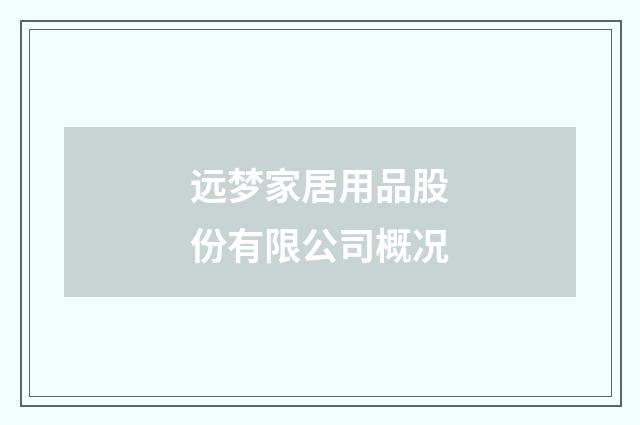 远梦家居用品股份有限公司概况