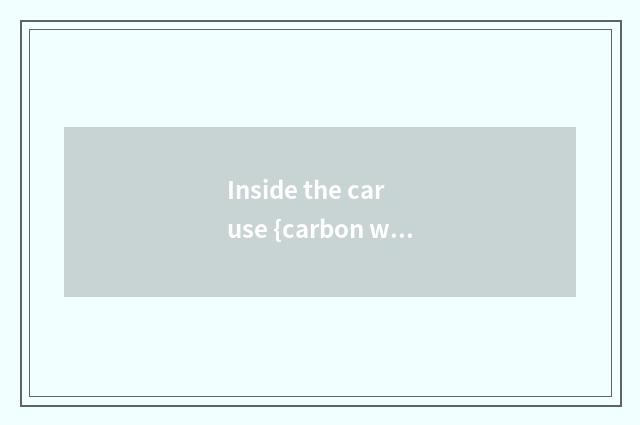 Inside the car use {carbon wraps} to divide peculiar smell