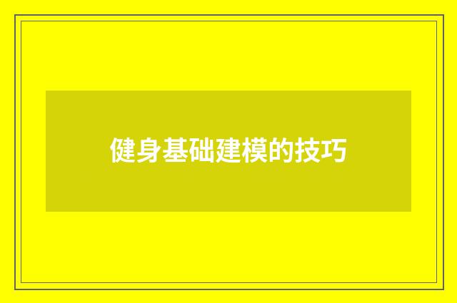 健身基础建模的技巧