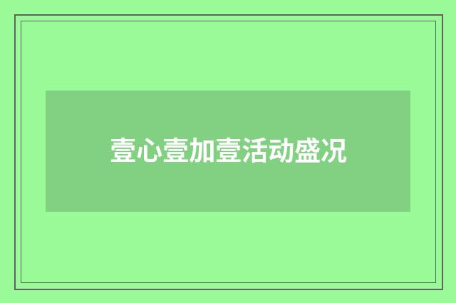 壹心壹加壹活动盛况