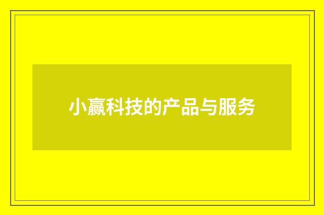 小赢科技的产品与服务