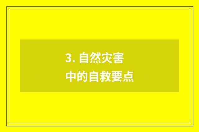 3. 自然灾害中的自救要点